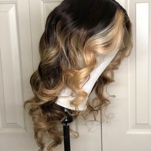 Custom lace front wig ash blonde/ash brown 20”